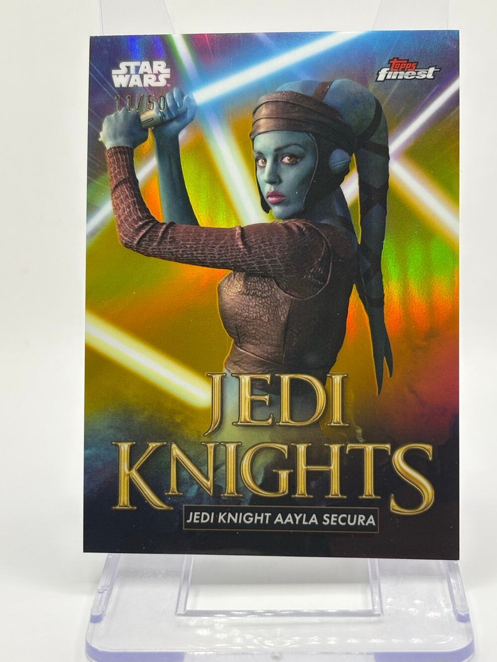 2025 Topps Star Wars Aayla Secura Jedi Knights Gold Refractor 11/50 SP Smugglers